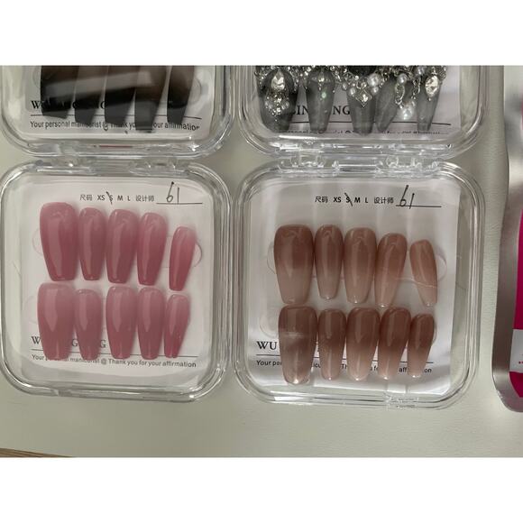 4x Gothic Goth Y2K Press On Nails Bundle w Glue Kiss - Picture 3 of 6